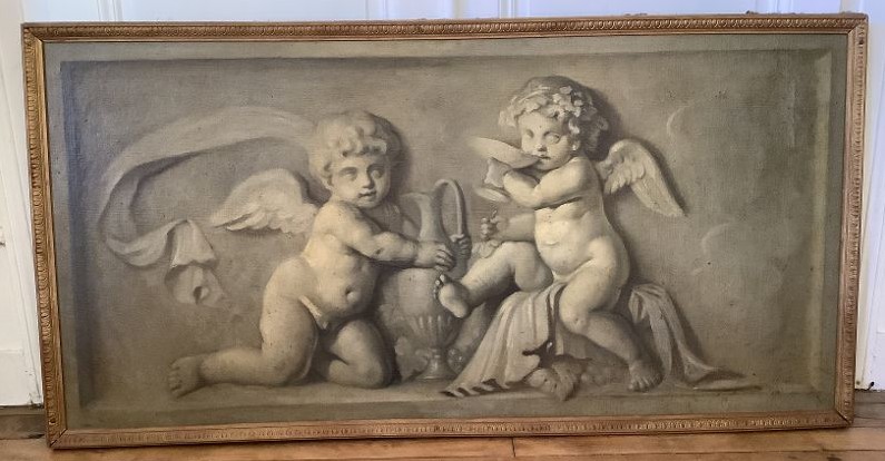 Oil On Canvas In Grisaille