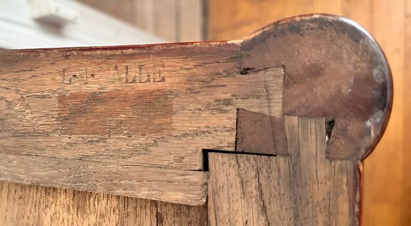 Mahogany Secretary Stamped Ln Malle-photo-1