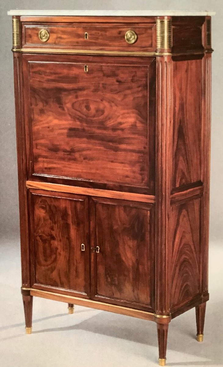 Mahogany Secretary Stamped Ln Malle