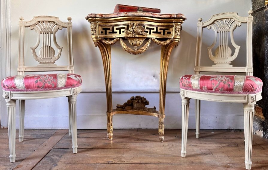Console Louis XVI en bois doré-photo-2