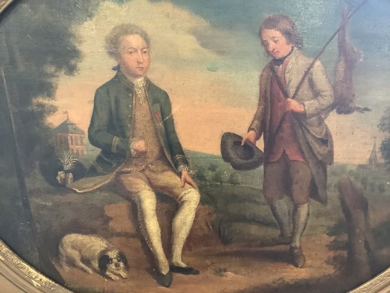 Oil On Panel, 18th Century Country Scene-photo-4