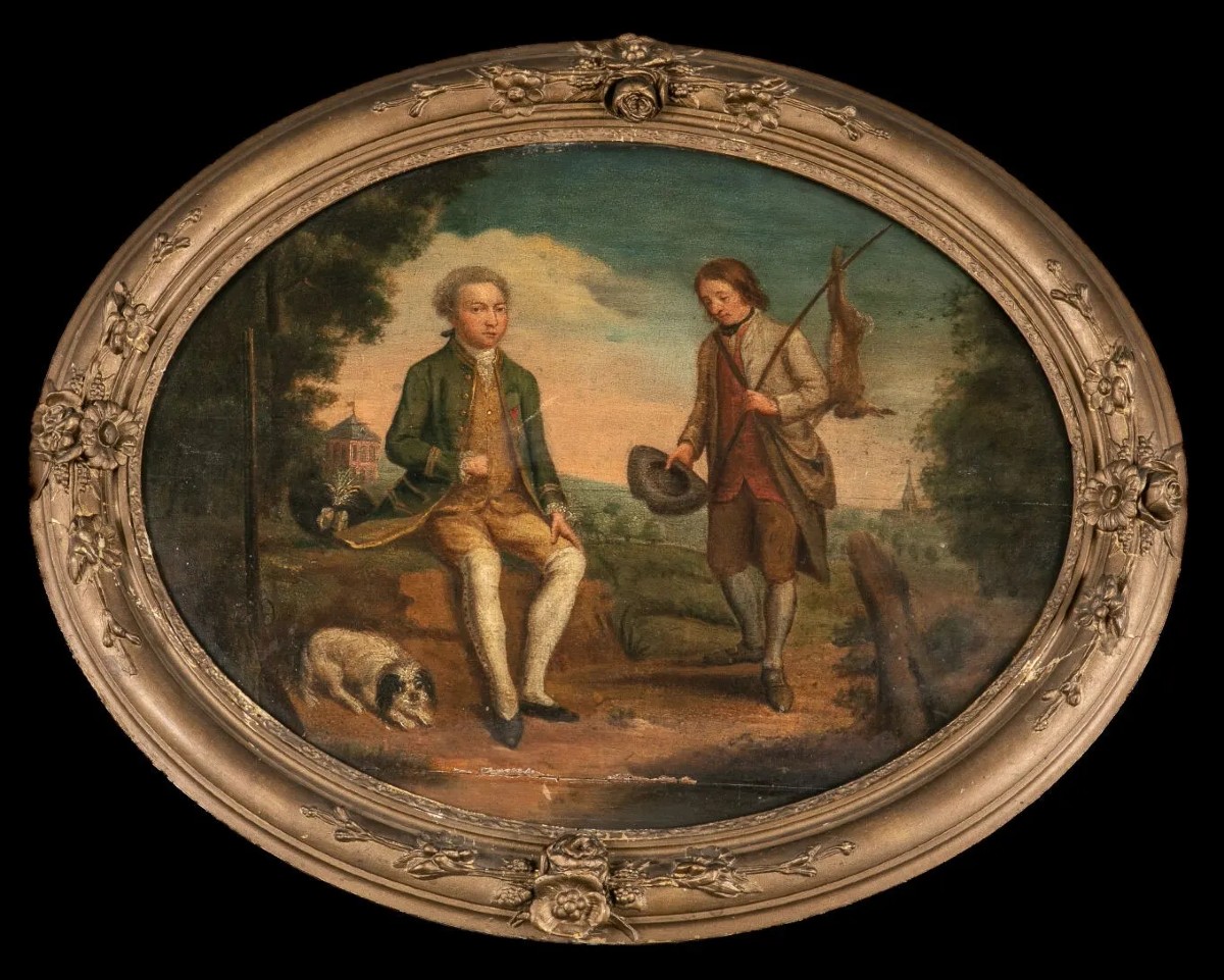 Oil On Panel, 18th Century Country Scene