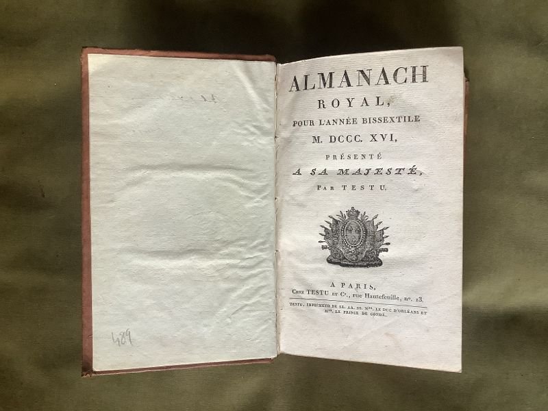 Almanach Royal  1816  Ex-libris-photo-3