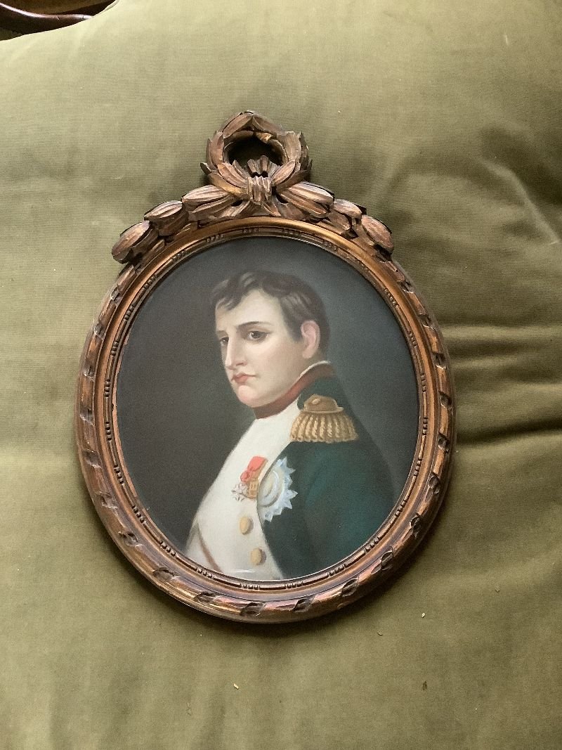  Pastel paire de Portraits  de Napoléon Bonaparte et Joséphine-photo-3