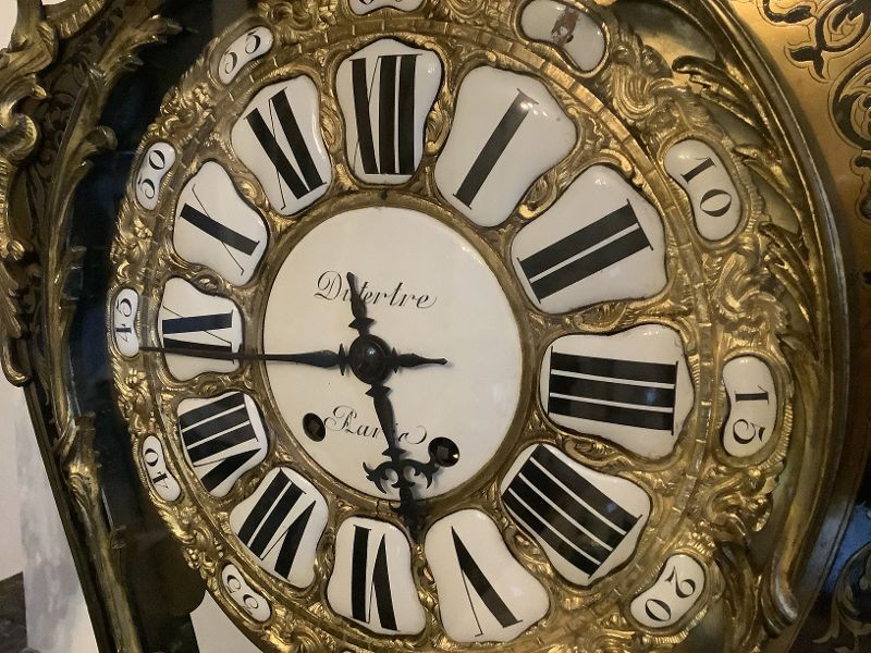 Large Cartel Clock In Boulle Marquetry, 19th Century-photo-1