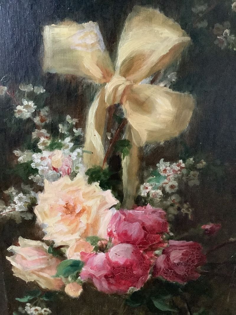 Paire d'huiles  sur toile Elisabeth MARTIN  DES  AMOIGNES (1858-1936)-photo-3