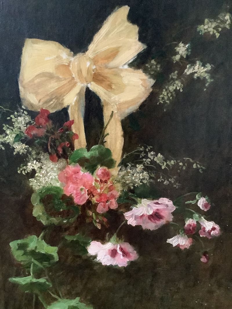 Paire d'huiles  sur toile Elisabeth MARTIN  DES  AMOIGNES (1858-1936)-photo-4