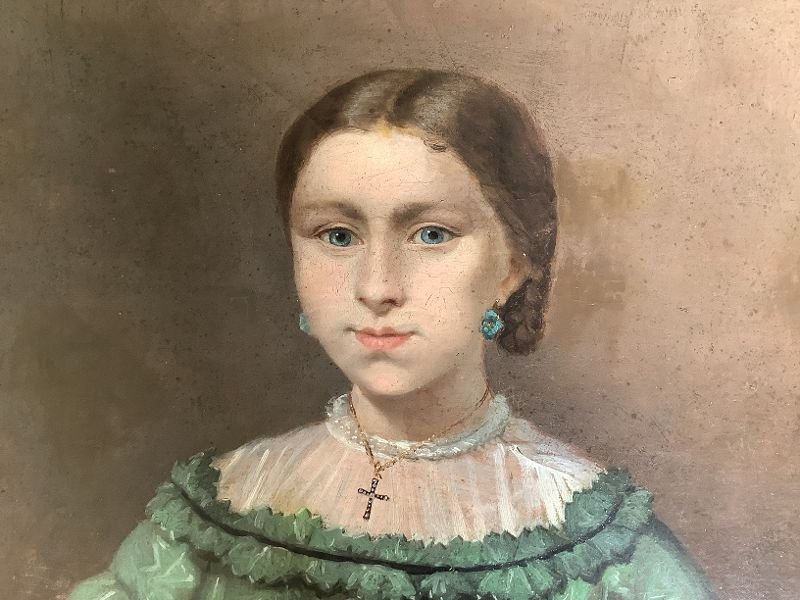 Portrait Of A Young Girl 19th Century Labonne Henriette-photo-2