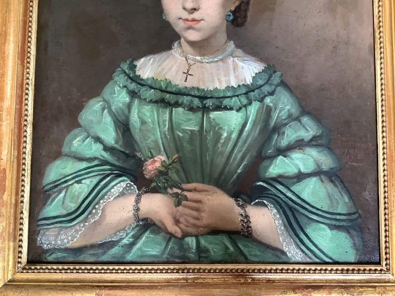 Portrait Of A Young Girl 19th Century Labonne Henriette-photo-6