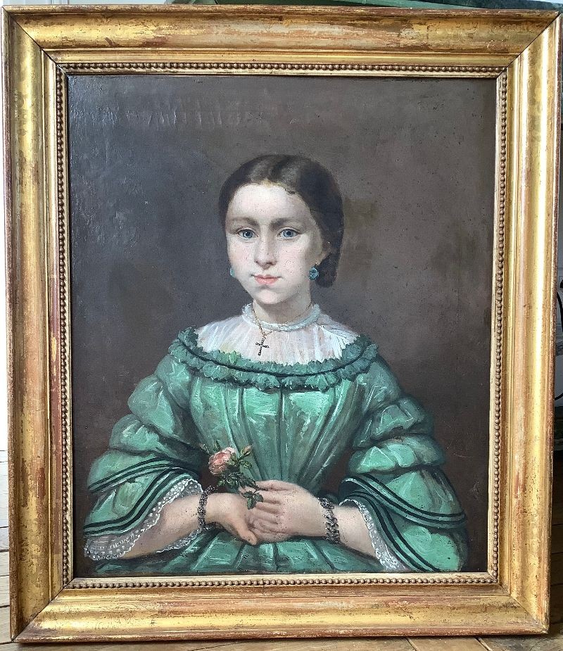 Portrait Of A Young Girl 19th Century Labonne Henriette