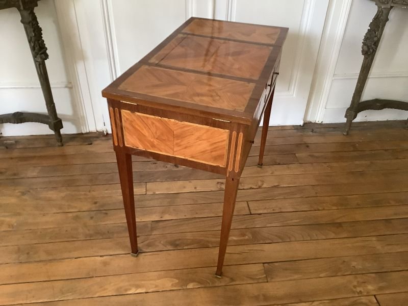 Dressing Table In Marquetry Louis XVI Period-photo-2