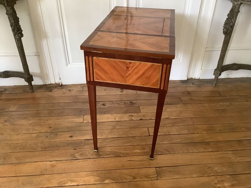 Dressing Table In Marquetry Louis XVI Period-photo-3