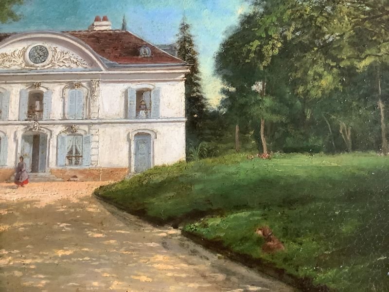Huile sur panneau , Maison de Maître XIXème-photo-3