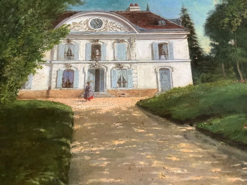 Huile sur panneau , Maison de Maître XIXème-photo-4