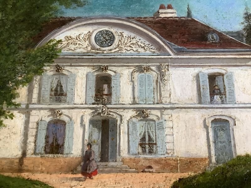 Huile sur panneau , Maison de Maître XIXème-photo-1