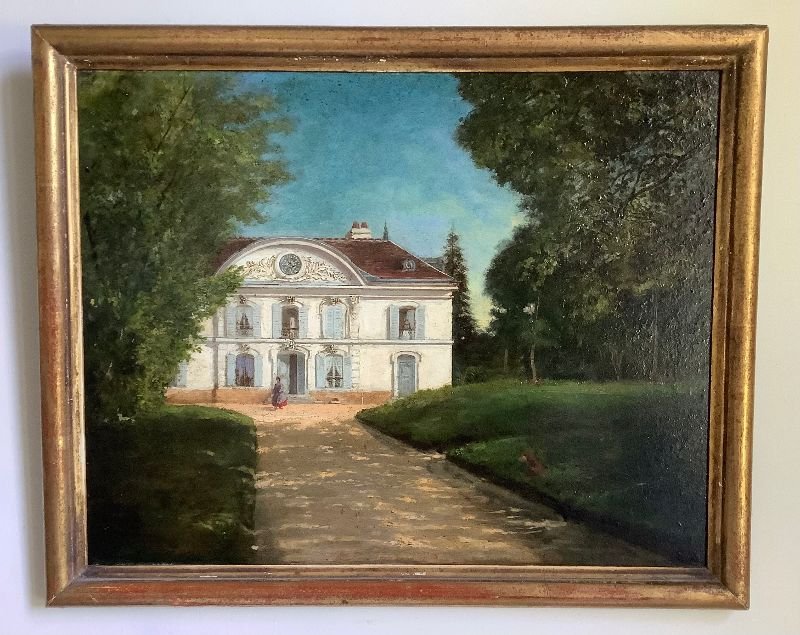 Huile sur panneau , Maison de Maître XIXème-photo-3