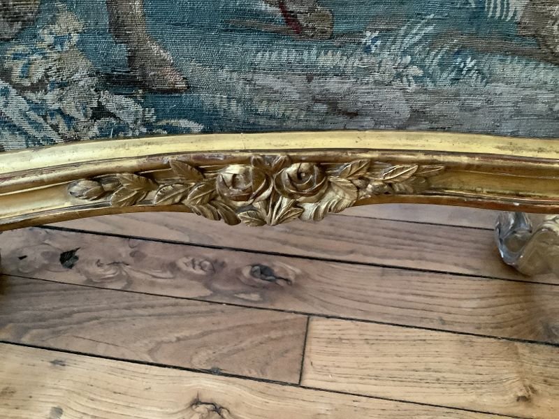 Ecran de cheminée d' époque LOUIS XV en bois doré-photo-1