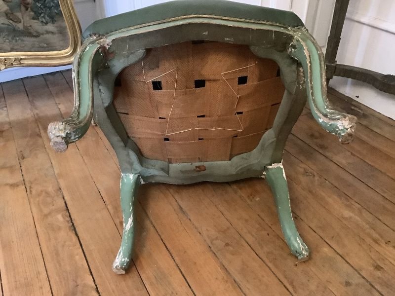 Fauteuil à dossier plat d'Epoque LOUIS XV estampillé REUZE-photo-1