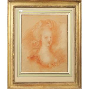Dessin à la sanguine   Marie-Antoinette