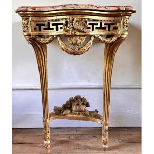Console Louis XVI en bois doré
