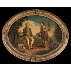 Oil On Panel, 18th Century Country Scene