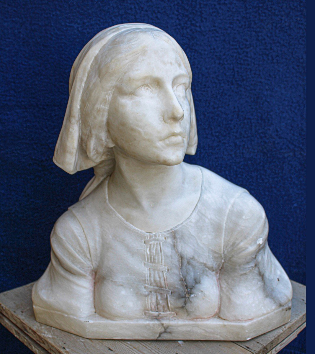 Buste Représentant Jeanne d'Arc Marbre 