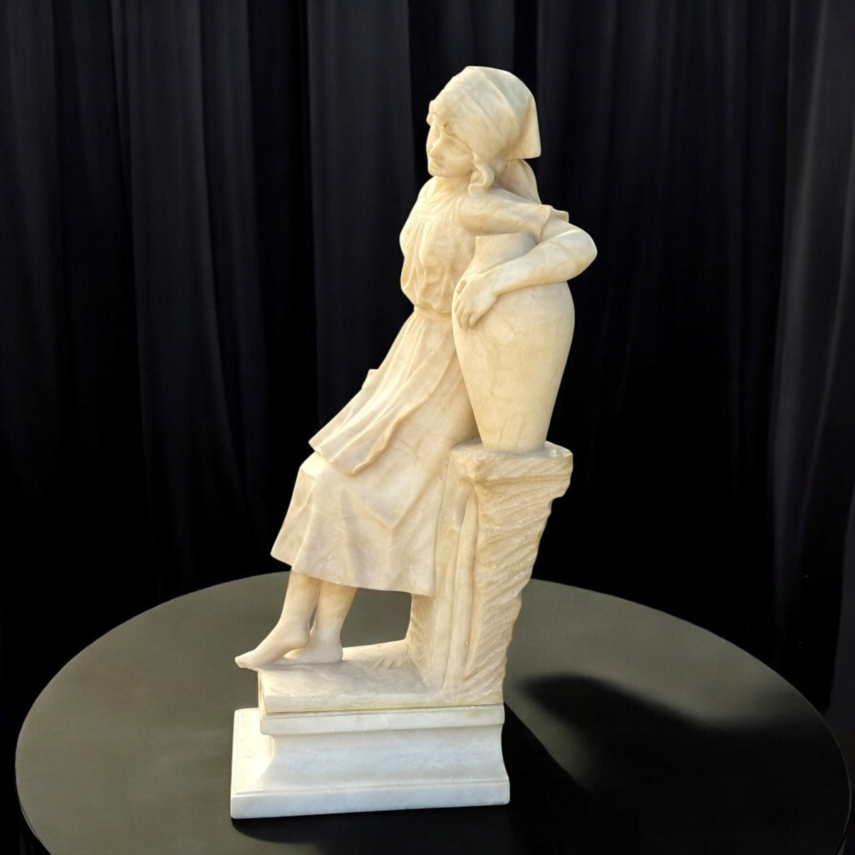 Statue Depicting A Young Girl With Amphora In Her Hand Pugi-photo-4