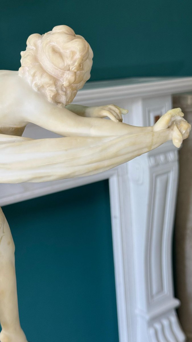 Statue Représentant Une Jeune Danseuse Orientale, Ballerine. Marbre Carrara -photo-5