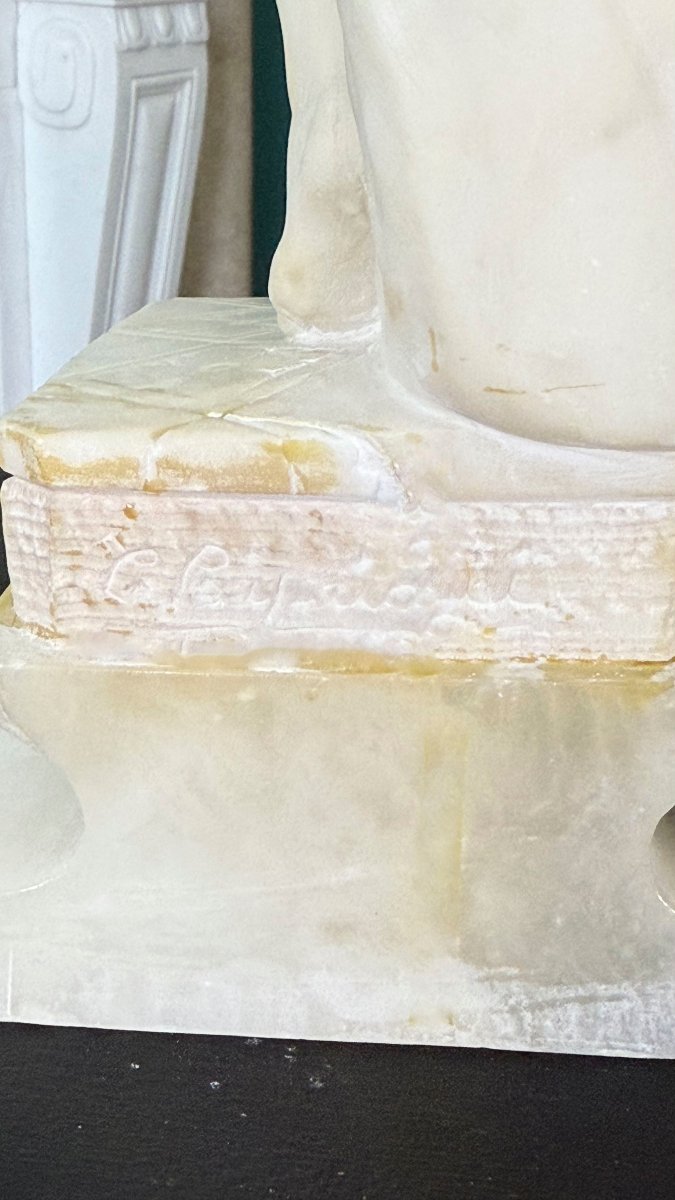 Statue Représentant Une Jeune Danseuse Orientale, Ballerine. Marbre Carrara -photo-7