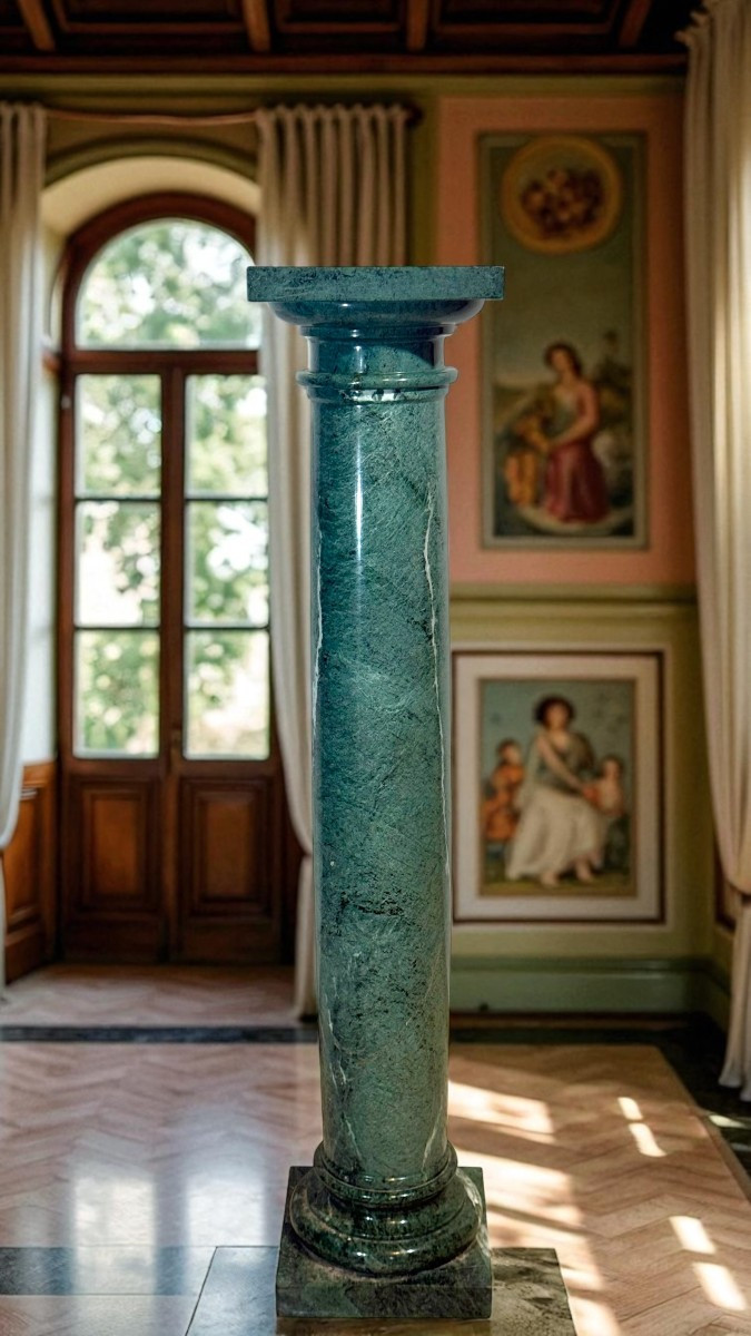 Colonne en marbre vert des Alpes