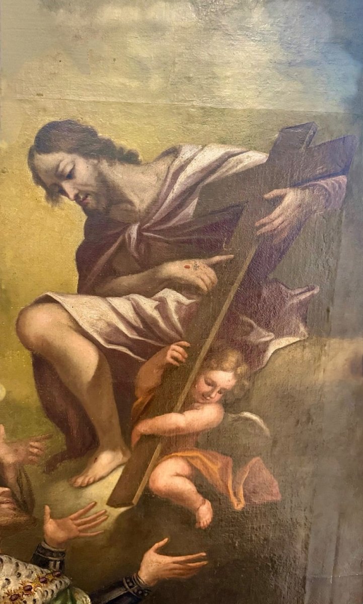 Painting Depicting Christ Appearing To The King Of France • XVII°-photo-3