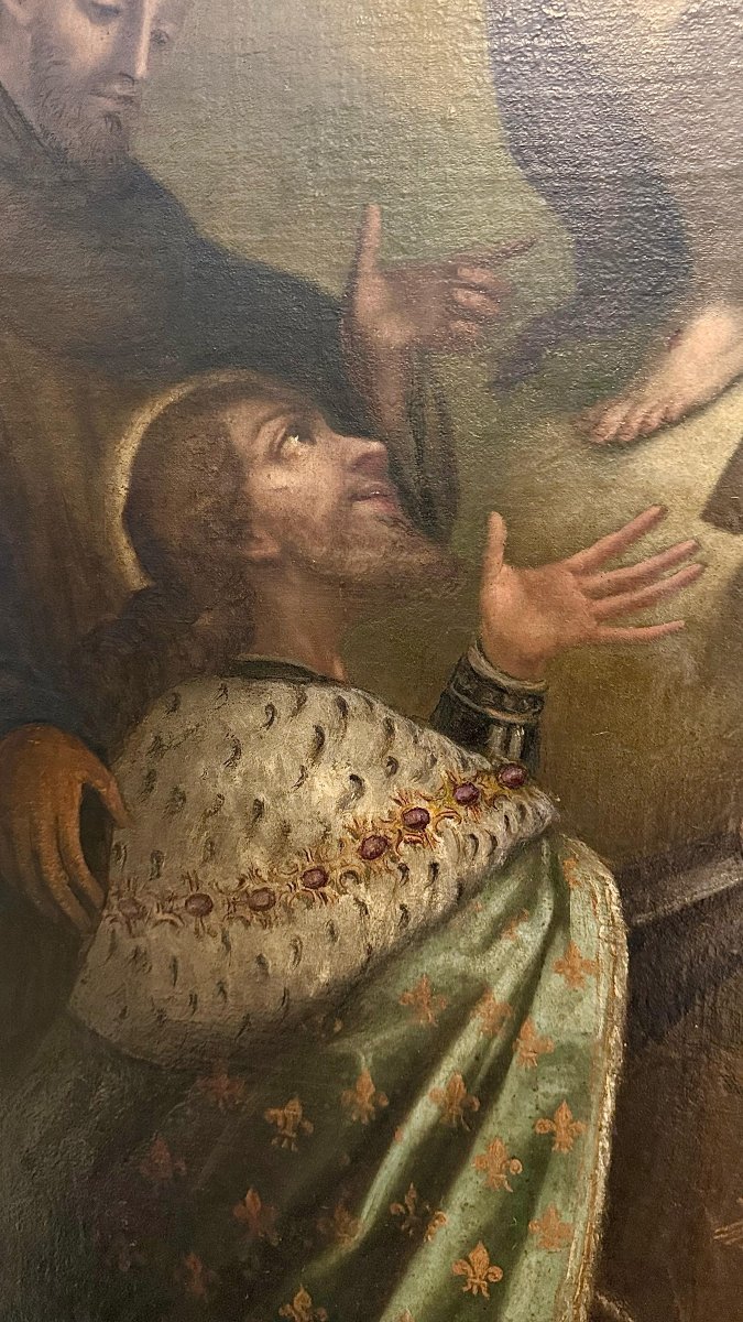 Painting Depicting Christ Appearing To The King Of France • XVII°-photo-5