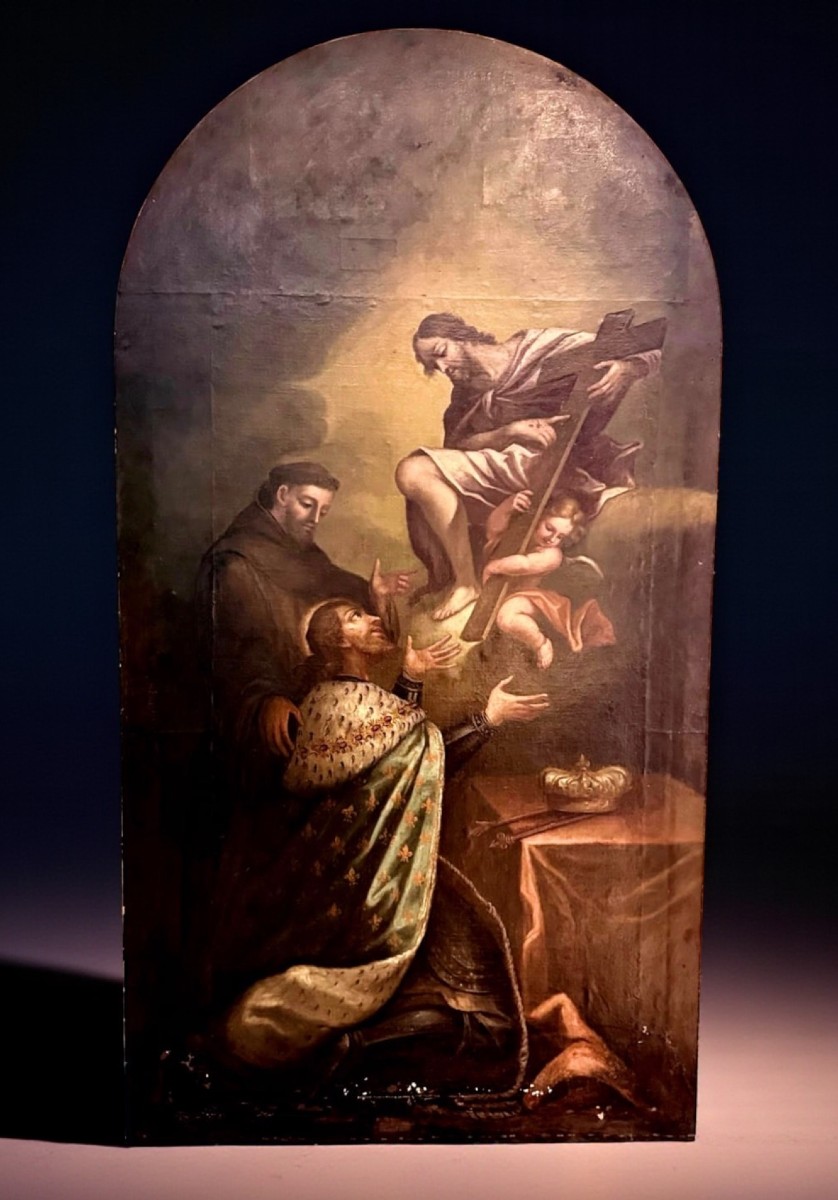 Painting Depicting Christ Appearing To The King Of France • XVII°
