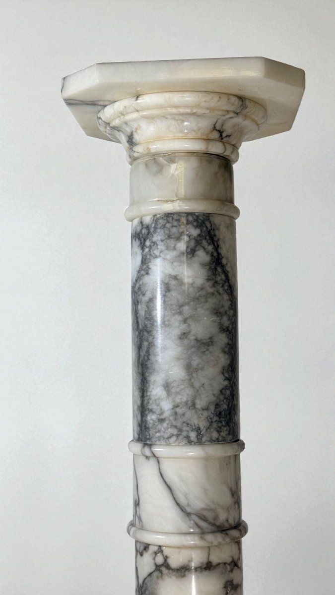 Colonne en Marbre Arabescato Italienne entièrement sculptée-photo-7