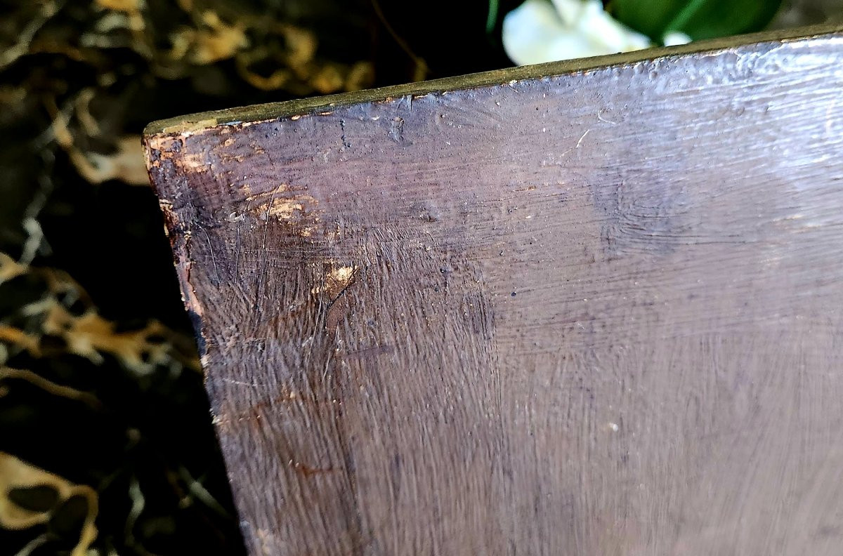 Petite Maternité d'après modèle de Raffaello Sanzio Huile sur panneau de bois XVIII° -photo-4