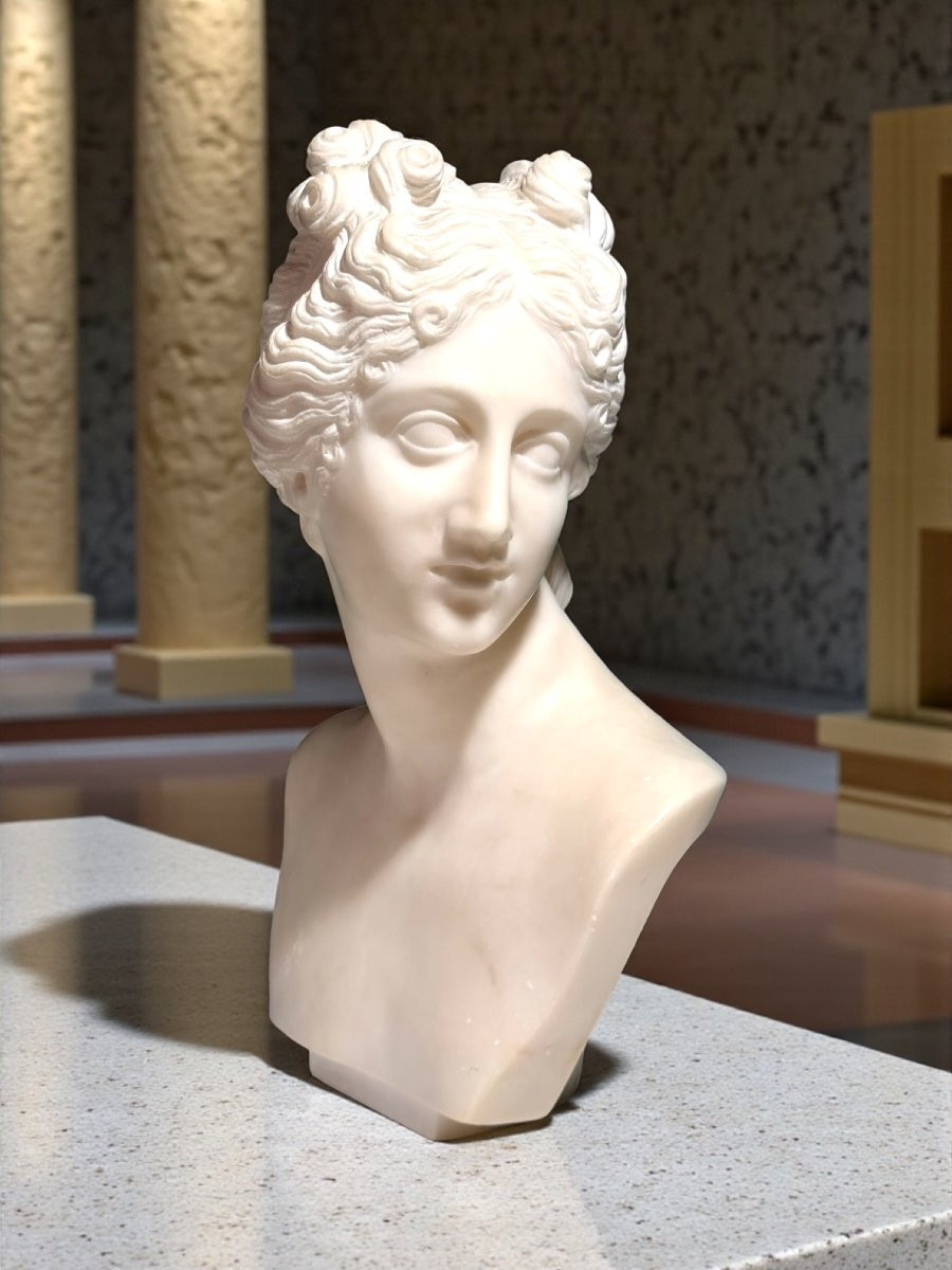 Bust Depicting Venus Italica Based On The Model By Antonio Canova, Carrara Marble -photo-1