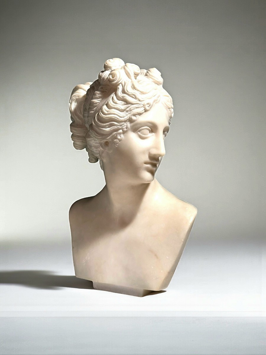Bust Depicting Venus Italica Based On The Model By Antonio Canova, Carrara Marble 