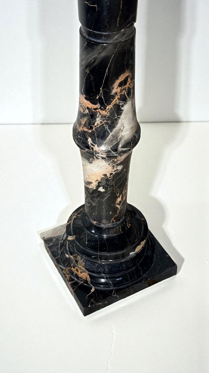 Column In Black Portoro Marble -photo-3