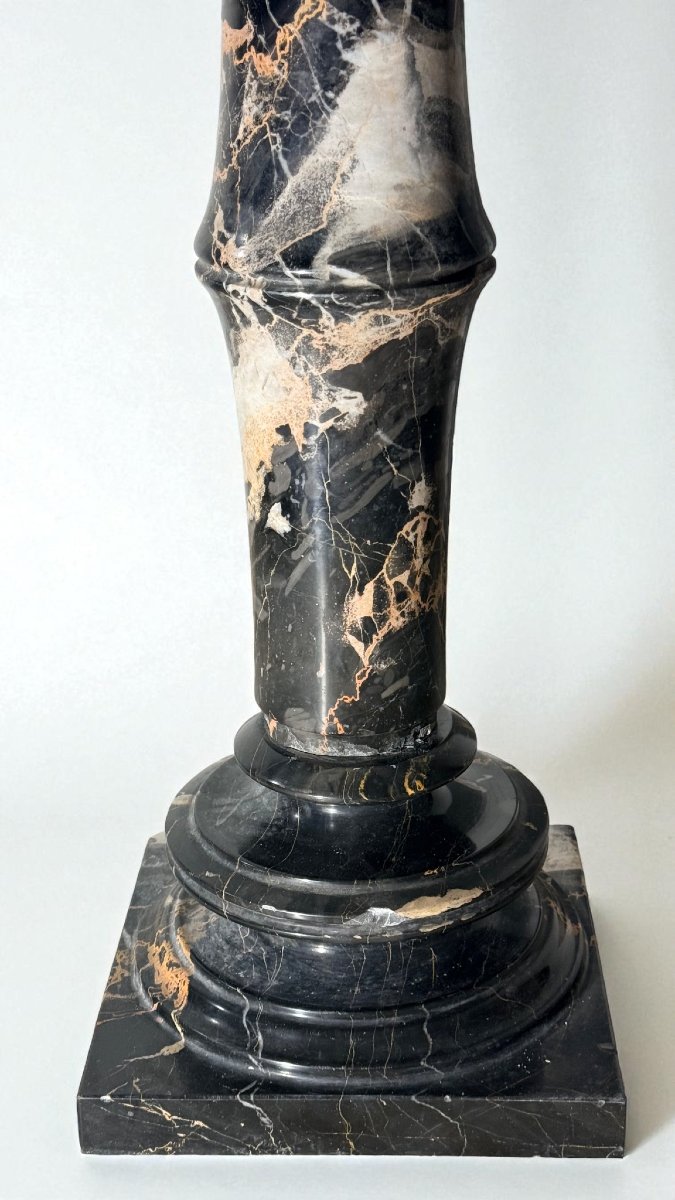 Column In Black Portoro Marble -photo-1