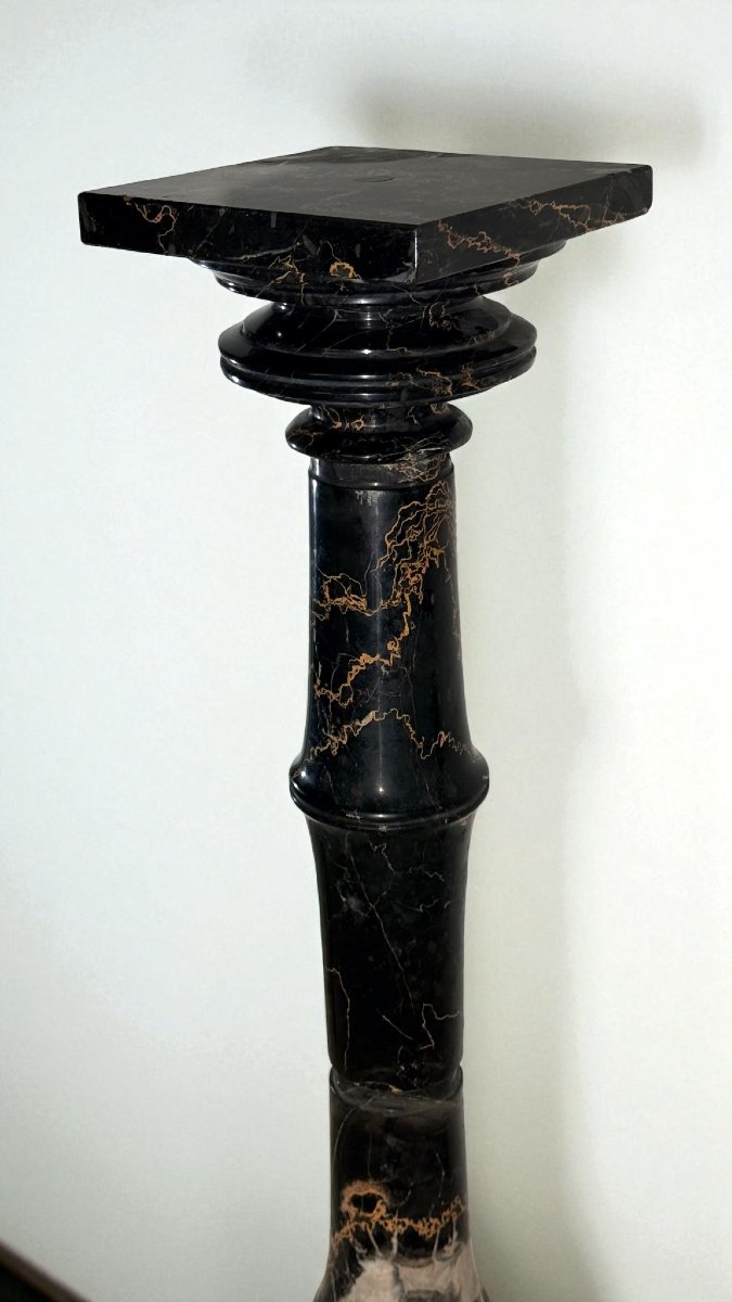 Column In Black Portoro Marble -photo-2