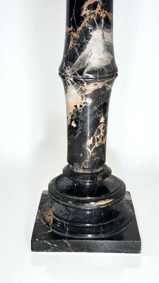 Column In Black Portoro Marble -photo-3