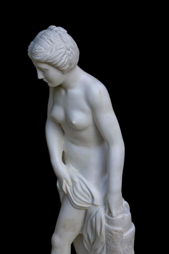 Statue Baigneuse Marbre Carrara -photo-3