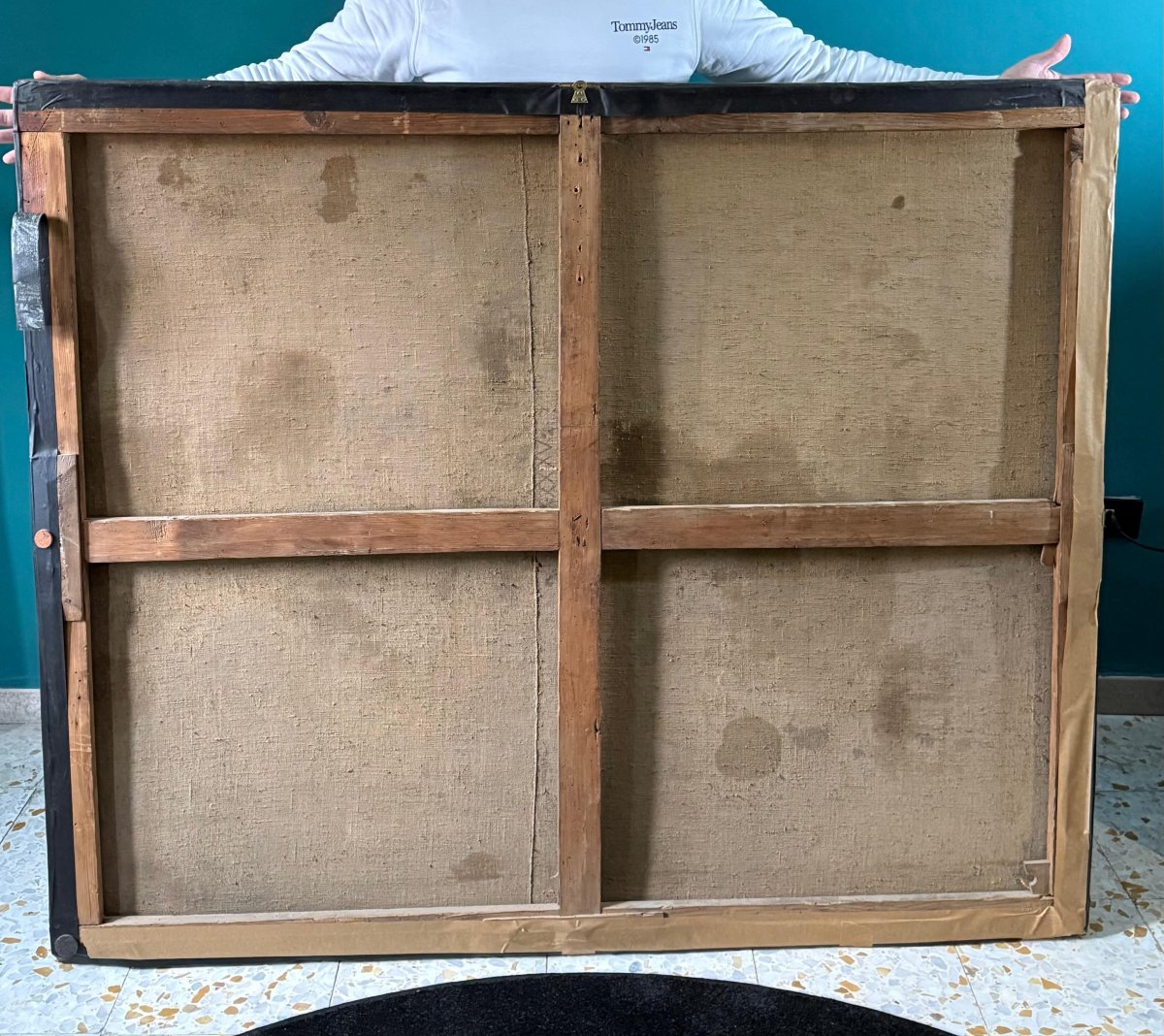 Antique Painting Depicting Sacred Nativity Scene , Signed And Dated 1665-photo-3