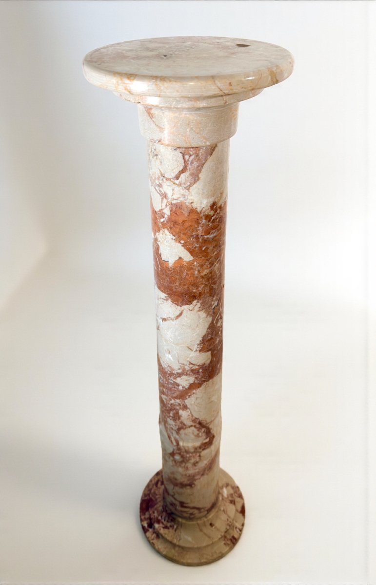 Colonne en Marbre Rouge et Blanc-photo-3