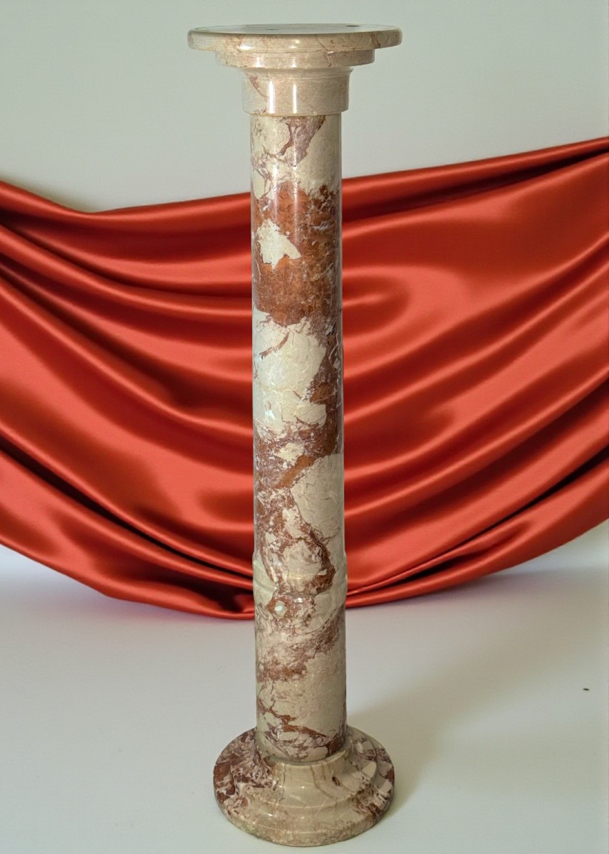 Colonne en Marbre Rouge et Blanc
