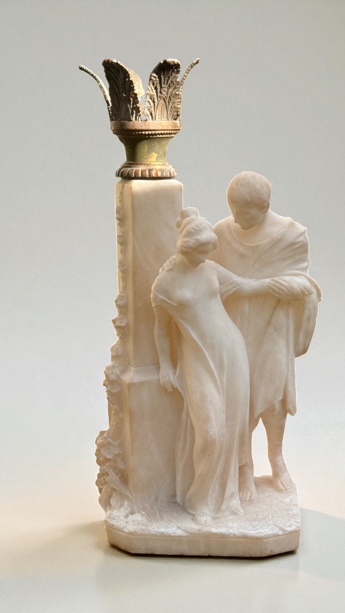 Statue Couples Of Children In Love, Marble-photo-2