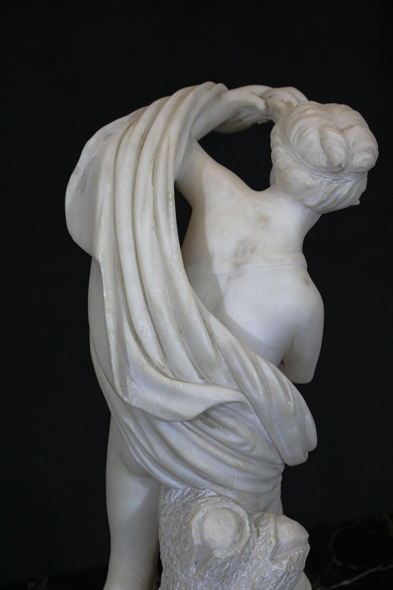 Statue Naked Bather Marble Carrara -photo-3
