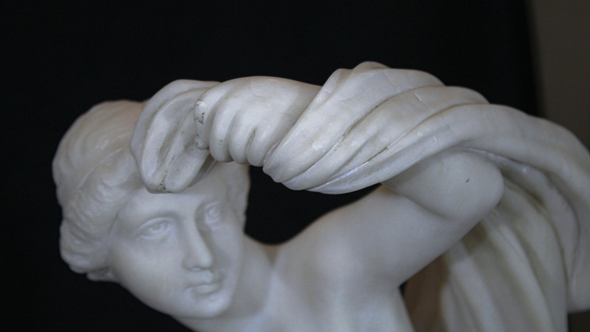 Statue Naked Bather Marble Carrara -photo-4