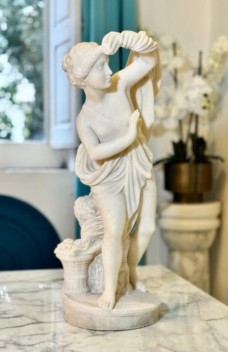 Statue Naked Bather Marble Carrara -photo-6