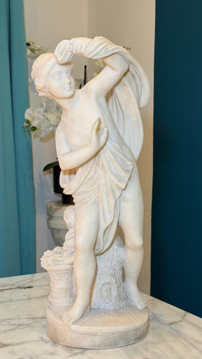 Statue Naked Bather Marble Carrara -photo-7